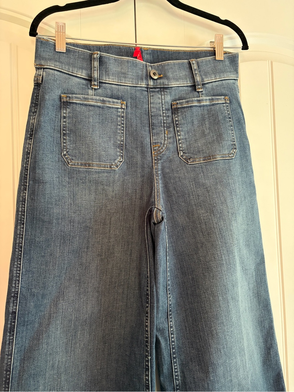 SPANX SPANXshape™ EveryWear Cropped Wide Leg Jeans Women's Size M Blue Stretch - Picture 5 of 15